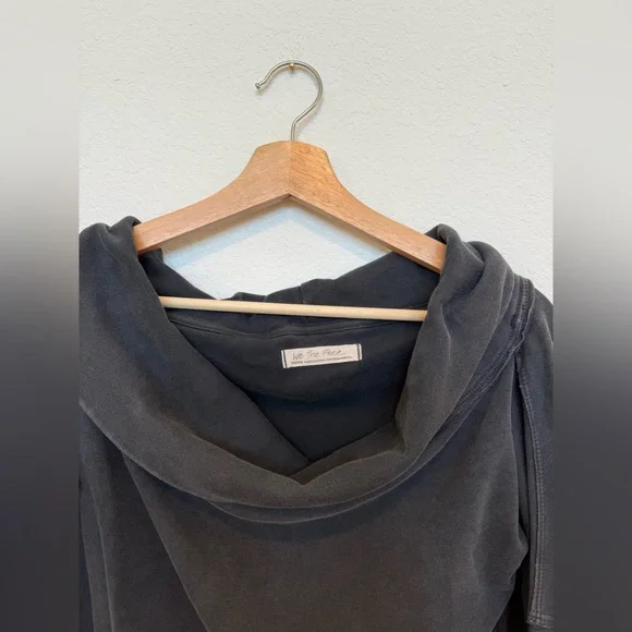 Free People We The Free Not The Same Long Sleeve Slouchy Shirt Dark Gray Medium - Picture 5 of 6